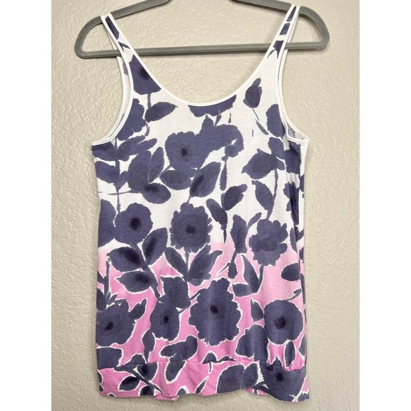 American Eagle Purple & White Floral Gradient Tank Top Womens Size M - Picture 7 of 9